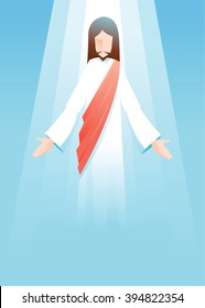 Vector illustration of Jesus Christ is risen in blue background