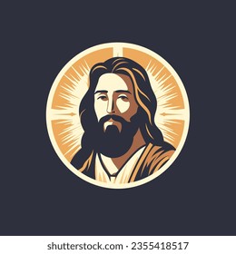 Vector illustration of Jesus Christ, Son of God, suitable for logo, sign, sticker and other print on demand