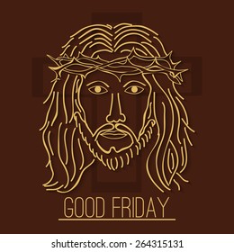 Vector illustration of a Jesus for Good Friday in brown background.