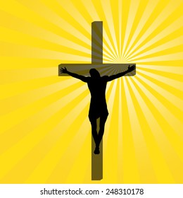Vector illustration of Jesus on the cross.