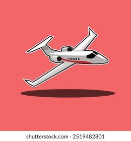 Vector illustration of a jet airplane, showcasing a sleek and modern design with sharp lines and dynamic details. Perfect for microstock, this graphic is ideal for aviation, travel, and transportation