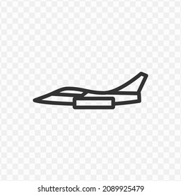 Vector illustration of jet icon in dark color and transparent background(png).
