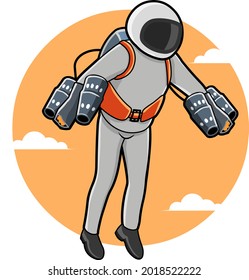 Vector illustration of Jet suit or flight pack, new invention 