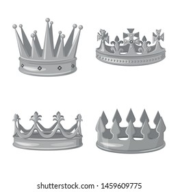 Vector illustration of jewel and vip logo. Collection of jewel and nobility stock symbol for web.