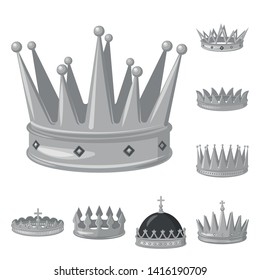 Vector illustration of jewel and vip sign. Set of jewel and nobility stock vector illustration.