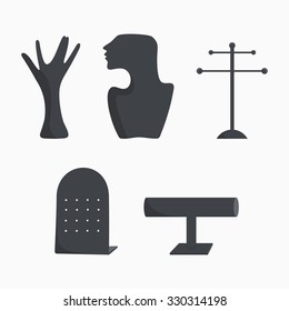 Vector illustration of Jewelry Shop Display Set 