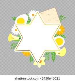 Vector illustration of Jewish festival elements on transparent background