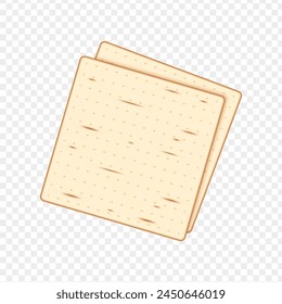 Vector illustration of Jewish food Matzah on transparent background