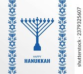 Vector illustration of Jewish holiday Hanukkah. Menorah
