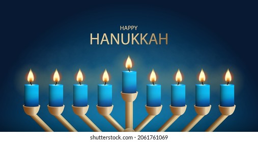 Vector illustration of Jewish holiday Hanukkah 
