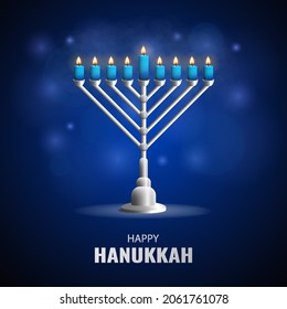 Vector illustration Jewish holiday Hanukkah 
