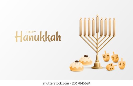 Vector illustration of Jewish holiday Hanukkah 
