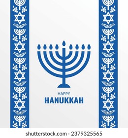 Vector illustration of Jewish holiday Hanukkah. Menorah
