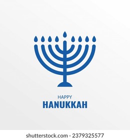 Vector illustration of Jewish holiday Hanukkah. Menorah
