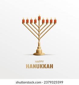 Vector illustration of Jewish holiday Hanukkah. Menorah
