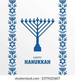 Vector illustration of Jewish holiday Hanukkah. Menorah
