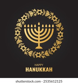 Vektorgrafik des jüdischen Feiertages Hanukkah. Menorah
