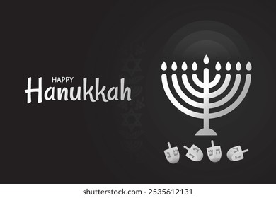 Ilustração vetorial do feriado judaico Hanukkah. Banner da celebração.
