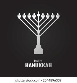 Vektorgrafik des jüdischen Feiertages Hanukkah. Menorah
