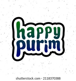 Vector illustration for Jewish holiday Purim celebration. Handwritten Purim text card banner template. Purim celebration lettering.
