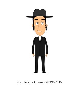 vector illustration of jewish rabbi