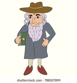 vector illustration of jewish rabbi