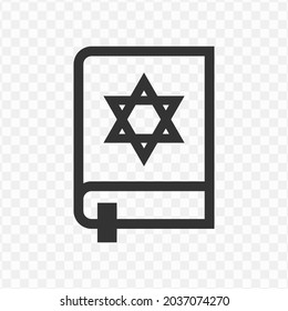 Vector illustration of jewish religious book icon in dark color and transparent background(png).