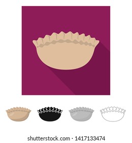 Vector illustration of jiaozi and ravioli icon. Collection of jiaozi and dough stock vector illustration.