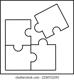 vector illustration of jigsaw puzzle