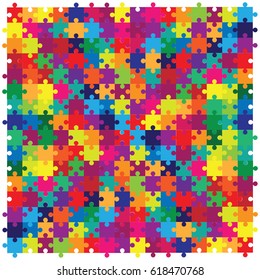 vector illustration of jigsaw puzzles colorful pieces for bright backgrounds designs