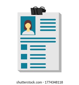 Vector Illustration Of Job Application Letter. Private Document.