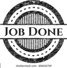 Vector Illustration of Job Done chalk emblem written on a blackboard
