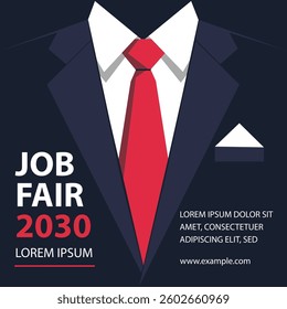 Vector illustration of job fair flyer poster template design