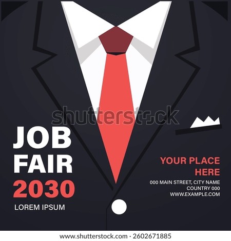 Vector illustration of job fair flyer poster template design
