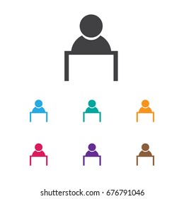 Vector Illustration Of Job Symbol On Talking Man Icon. Premium Quality Isolated Speech Element In Trendy Flat Style.