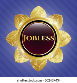 Vector illustration of Jobless shiny badge

