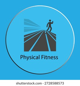 Vector Illustration of a Jogging Man Silhouette with Perspective Road Lines