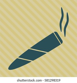 Vector illustration of Joint (cigarette) vector icon in Green
