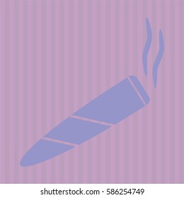vector illustration of  Joint cigarette icon in purple.
