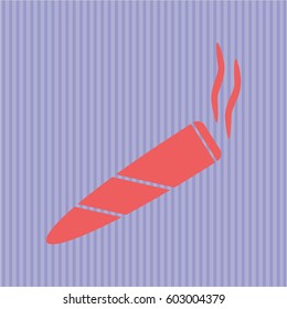 Vector illustration of Joint (cigarette) icon or symbol Pink Color
