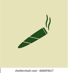 Vector Illustration of Joint cigarette icon in Green Color