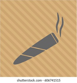 Vector illustration of Joint (cigarette) icon in gray color
