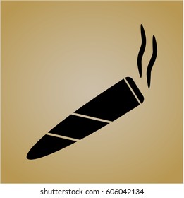 Vector illustration of Joint (cigarette) vector symbol icon in Black
