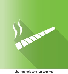vector illustration of a joint or spliff. Drug abuse. Illegal drug activity with long shadow.