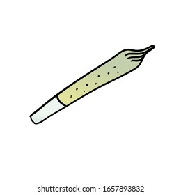 Ilustración vectorial de la unión o del eslabón. Consumo de medicamentos prescritos por la medicina, marihuana médica.