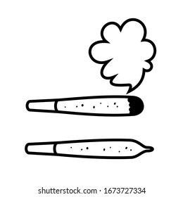 Vector illustration of joint or spliff. Medical prescribed drug consumption, medical marijuana.