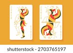 Vector illustration of a Joker playing card. Classic and elegant design with colorful and decorative details, perfect for poker, casino, and entertainment projects.