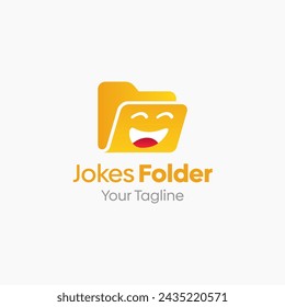 Vector Illustration for Jokes Folder Logo: A Design Template Merging Concepts of a Folder and Happy Face Shape