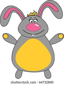 vector illustration jolly rabbit isolated on white