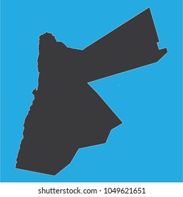 vector illustration of Jordan map . blue background